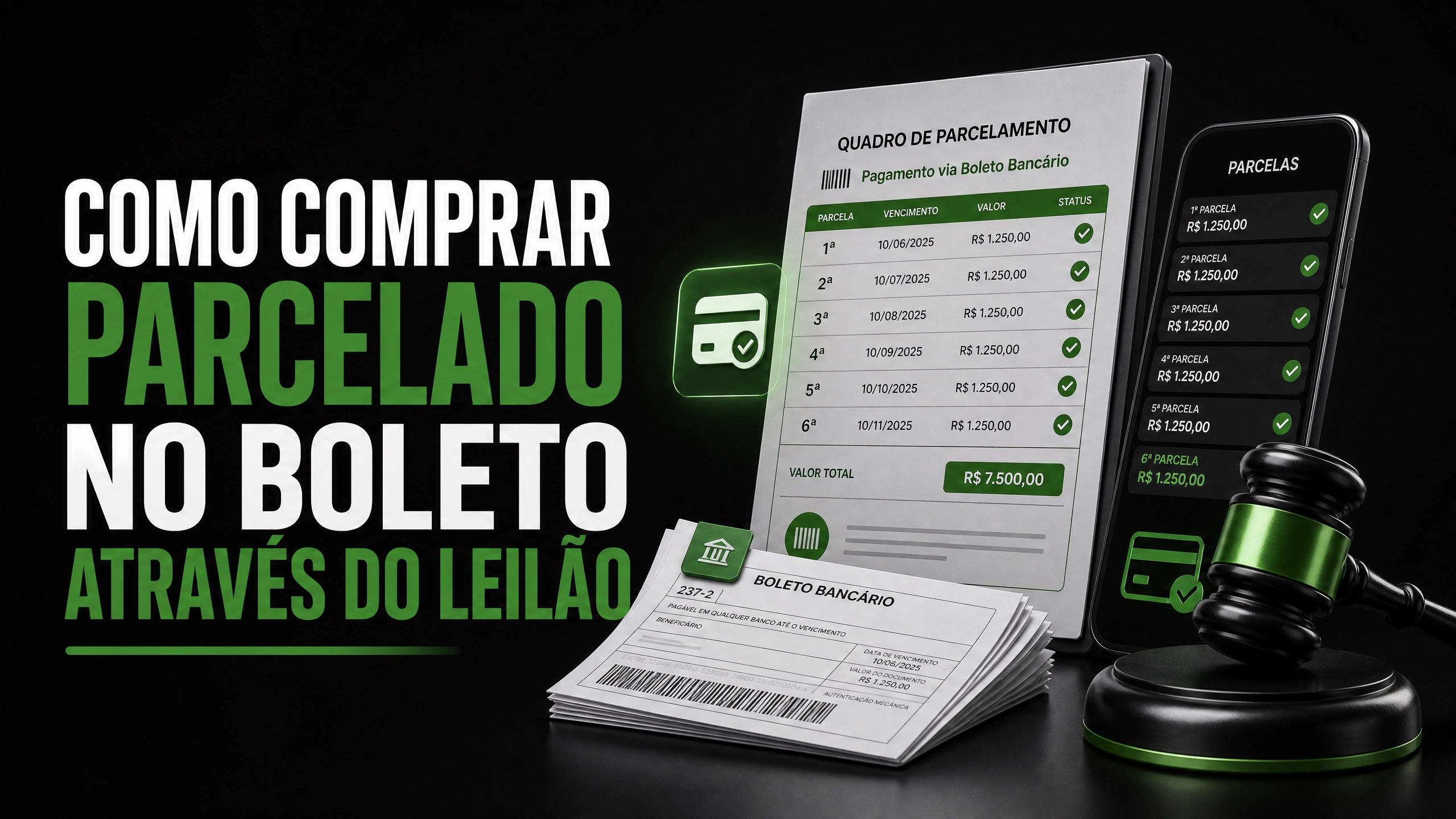 Entregável sobre como comprar parcelado no leilão com boleto